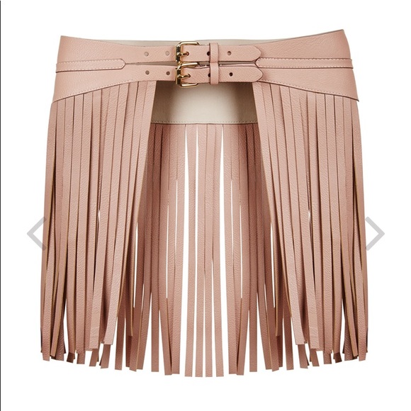 BCBG Accessories - BCBG faux leather fringe belt